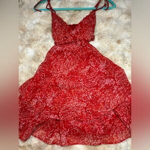 Red floral flare dress🌹